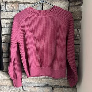 Women's Ribbed Knit Sweater - Pink